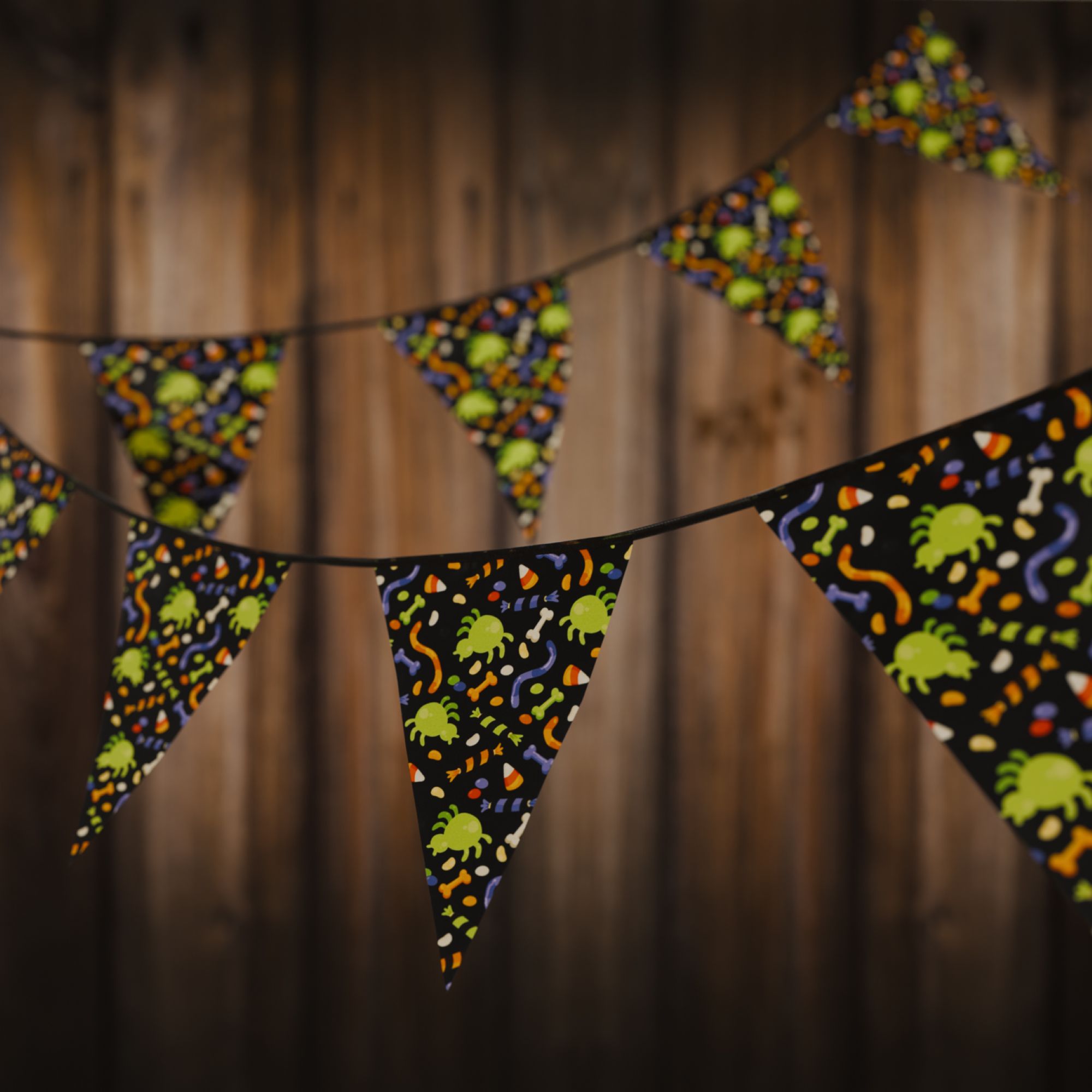 Guirlandes tissu velours - Triangle - 15x21cm