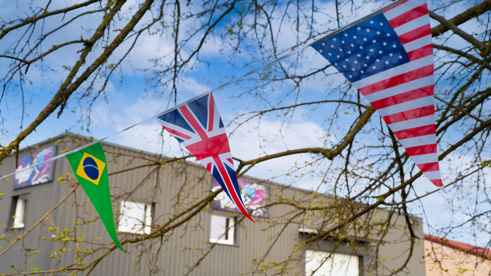 guirlande tissu maille drapeaux