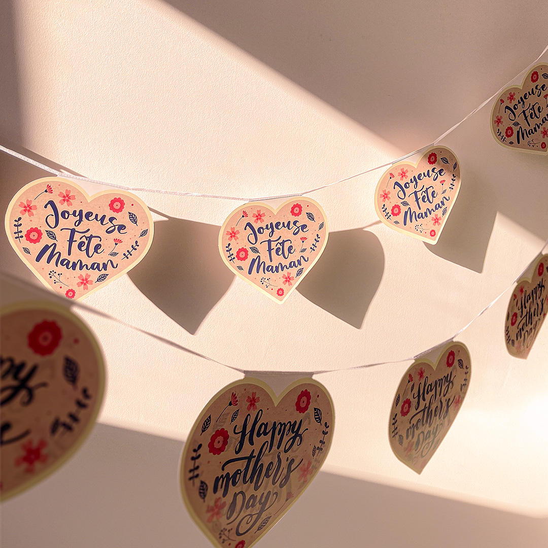 Guirlandes Papier Coeur 20x20cm