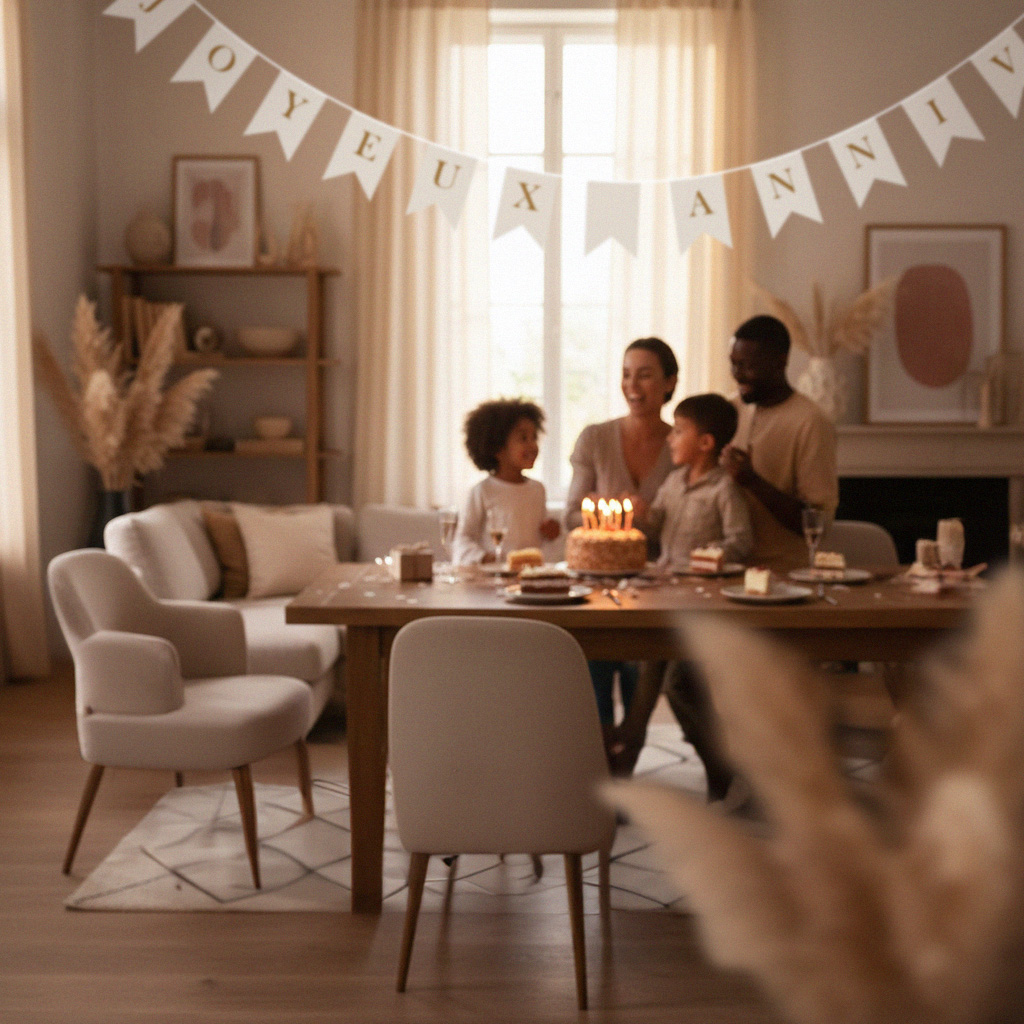 guirlande en papier pour décoration d'évènement anniversaire