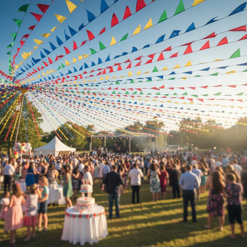 Guirlandes Tissu Decoration Evenement Exterieur Mariage